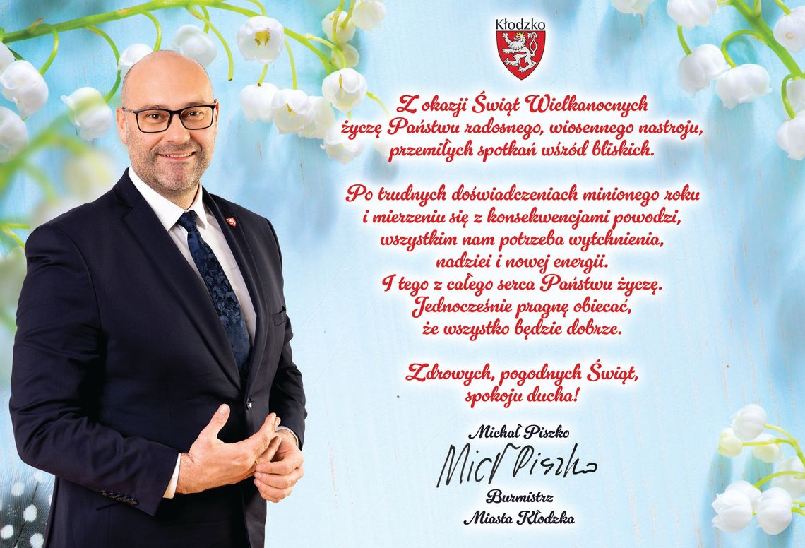 Życzenia Świąteczne burmistrza Kłodzka Michała Piszko