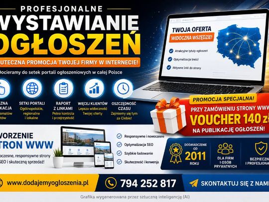 Kompleksowa obsługa publikacji ogłoszeń + Tanie strony Internetowe