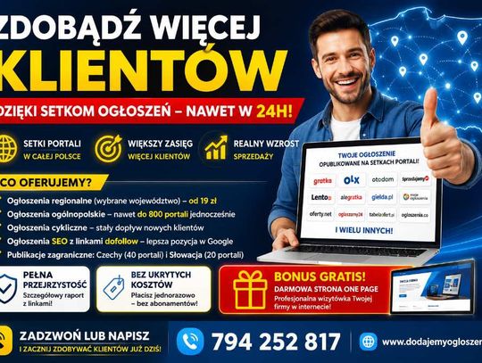 Opublikujemy Twoje ogłoszenie na setkach portali  | Dodawanie ogłoszeń