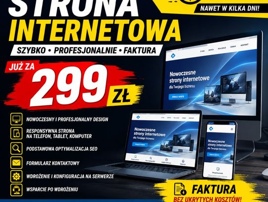 Strona internetowa 299 zł  -  szybko, profesjonalnie, faktura | stronaza299.pl