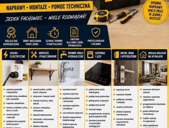 Złota Rączka Wrocław, Elektryka, Hydraulika, Montaż, 1Naprawa