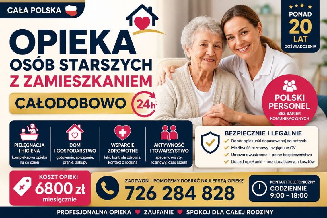 Całodobowa opieka nad seniorem z zamieszkaniem - cała Polska Całodobowa opieka nad seniorem z zamieszkaniem - cała Polska