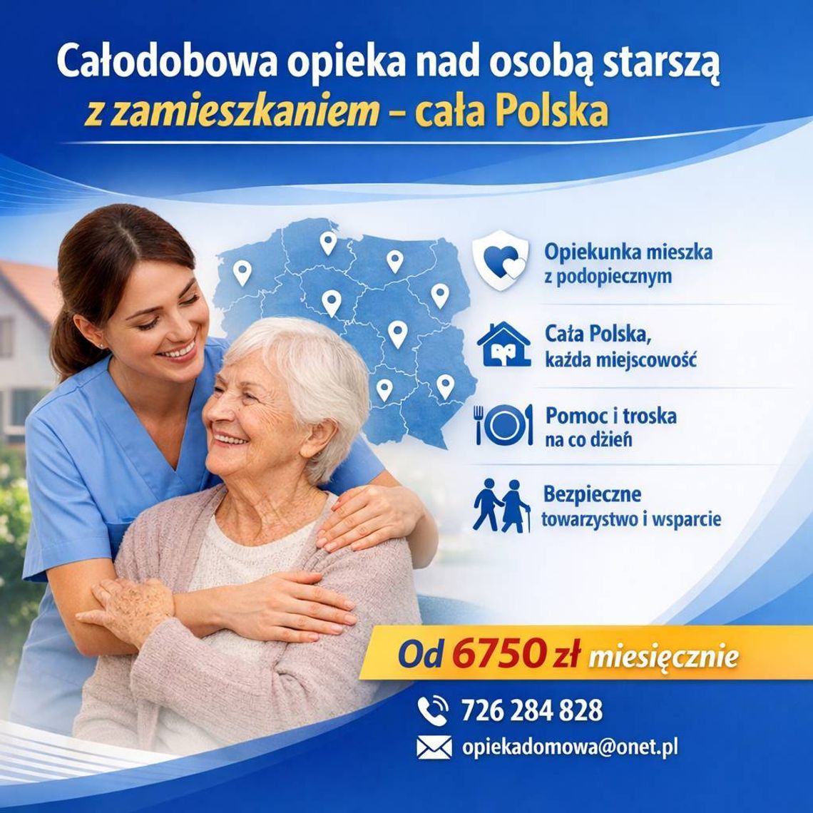 Opieka 24/7 z zamieszkaniem dla seniorów