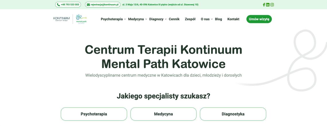 Centrum Terapii Kontinuum - terapia dzieci, młodzieży, dorosłych; psychiatra, neurolog dziecięcy
