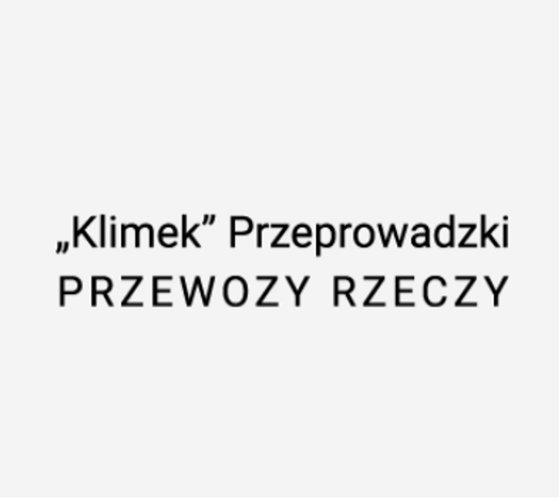 "Klimek" Rafał Przeprowadzki Przewozy rzeczy